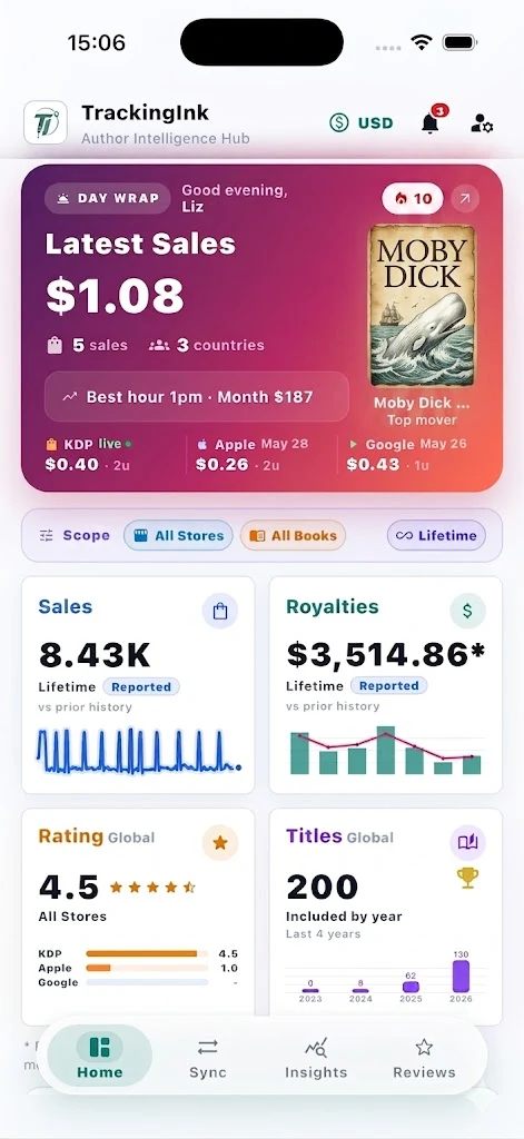 Start with the pulse. — TrackingInk mobile app screenshot